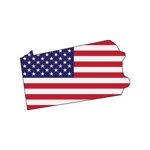 Pennsylvania Flag Map SVG, PNG - American Flag, Pennsylvania Outline Svg, Pennsylvania Silhouette - Cut file for Cricut, Silhouette