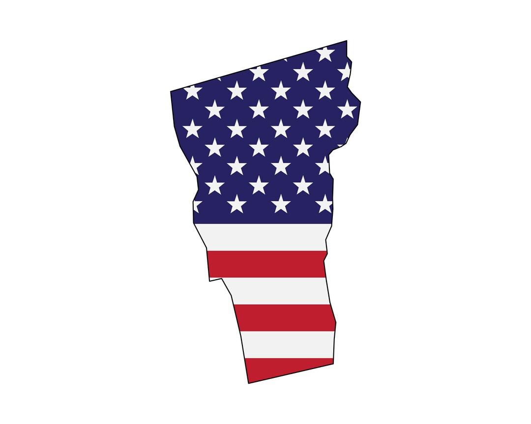 Vermont Flag Map SVG, PNG American Flag, Vermont Outline Svg, Vermont