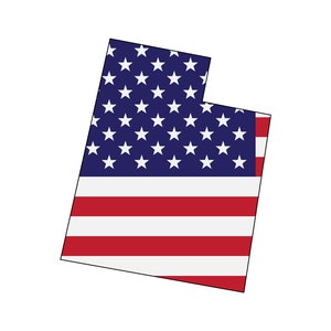 Utah Flag Map SVG, PNG - American Flag, Utah Outline Svg, Utah Silhouette - Cut file for Cricut, Silhouette