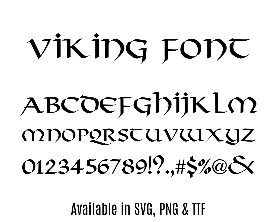 Viking Font SVG, PNG, TTF, Viking Font for Cricut, Silhouette, Nordic