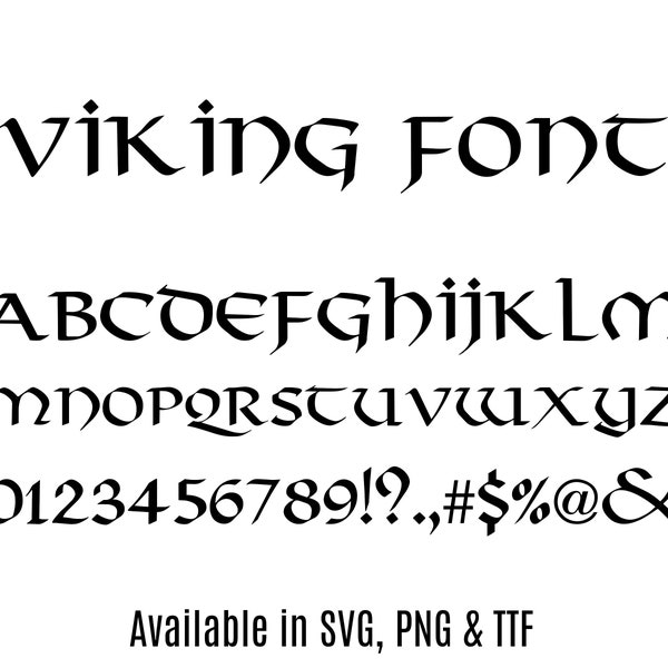Viking Font SVG, PNG, TTF, Viking font for Cricut, Silhouette, Nordic Font, Celtic Font, Norwegian Font, Ancient Font