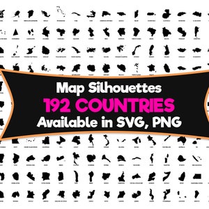 Countries SVG, PNG Bundle World Countries Svg, European Countries Svg, World Map Svg, Country Clipart, Vector Cut files for Cricut image 1