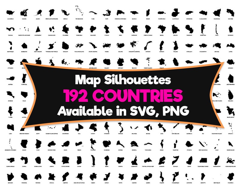 Countries SVG, PNG Bundle World Countries Svg, European Countries Svg, World Map Svg, Country Clipart, Vector Cut files for Cricut image 1