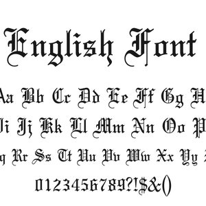Font inglese antico SVG, PNG, TTF, carattere inglese cricut, clipart, silhouette, cammeo