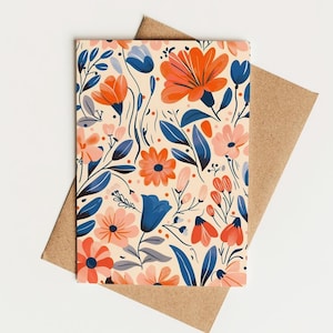 Bloemen ansichtkaart beterschap ansichtkaart leuke kaart bloemen vrolijk a6-wenskaart