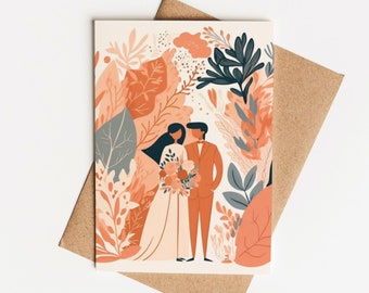 Wedding postcard A6 Greeting card Gift card Postcards Wedding card Anniversary card Bridal card wedding gift