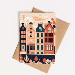 Cartolina di Amsterdam, cartolina olandese, pacchetto di cartoline, biglietto di auguri, carta regalo, viaggio in città, viaggio, regalo di viaggio, regalo di festa