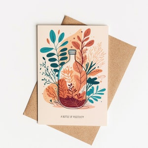 Carte postale "Une bouteille de positivité" / Carte de voeux / Carte cadeau / Cartes postales / Positivité / Santé mentale / Affirmation