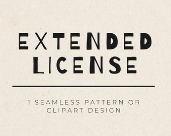 Annual extended license - 1 messybunchshop pattern or clip art file - for companies with 2+ employees - for creating 1000+ products