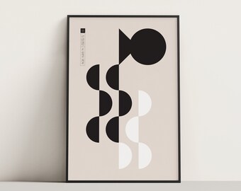 Waterman Zodiac Fine Art Print Poster, geometrische minimalistische muurkunst