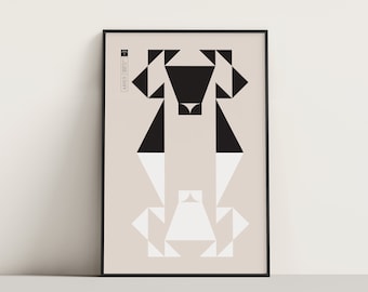 Aries Zodiac Fine Art Print Poster, Geometric Minimalist Wall Art
