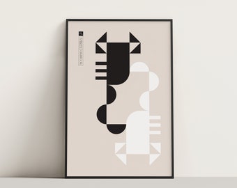 Scorpio Zodiac Fine Art Print Poster, Geometric Minimalist Wall Art