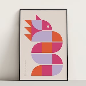 Jahr des Drachen 2024 Fine Art Print Poster