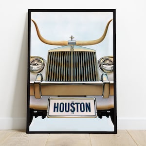 Houston Texas, H Town, Old School, Framed Art Print, 18x24