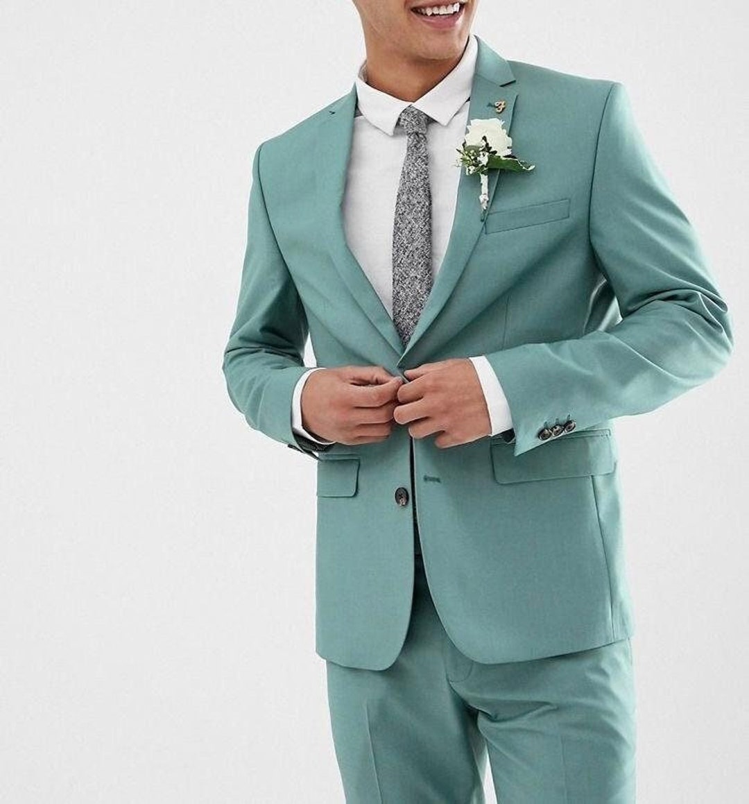 Men's Sage 2 Button Suit greenish Gray main image 0