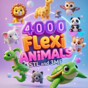 4000+ Flexi Mini Animals STL Bundle – 3D Printing Files (Digital Download)
