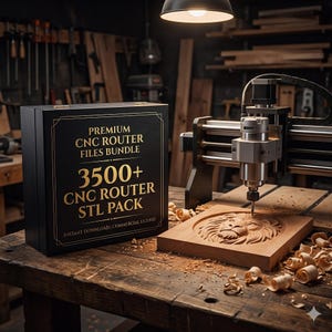 Pacchetto di file per fresatrice CNC – Dxf Svg STL Disegni CNC per legno – Decorazioni murali tagliate al laser – Download immediato
