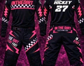 Baby toddler girls motocross kit jersey race pants moto bmx race girl pink