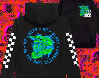Custom Drippy Helmet Print Hoodie, Personalized MX Clothing