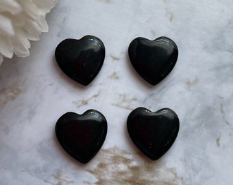 Black Obsidian Heart | Mini Heart Pocket Stone | Black Obsidian Mini Heart