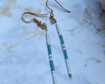 Handmade Beaded Earrings | Seed Bead Earrings | Boho Earrings Ocean