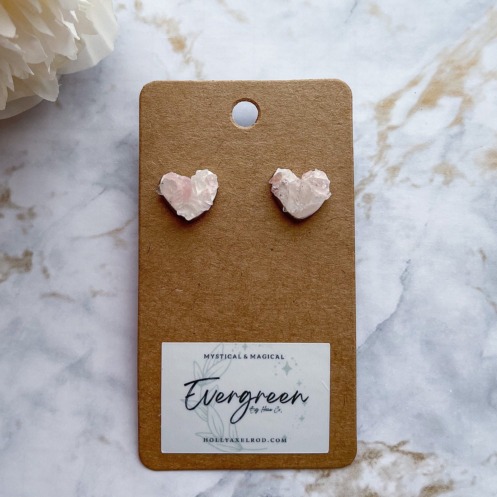 White quartz deals earrings
