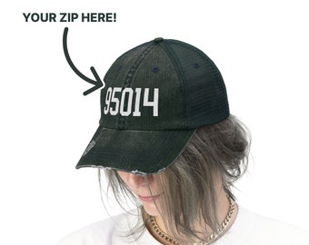 Custom Zip Code Cap, Personalized Zip Code Hat, One Size