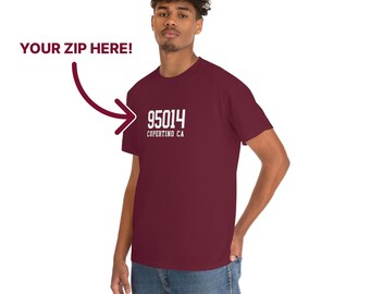 Custom Zip Code T-Shirt, Personalized Zip Code Tee, Unisex Shirt