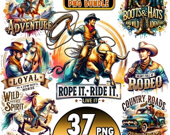 Cowboy Bundle PNG, Western PNG Bundle, Cowboy Sublimation Designs, Cowgirl PNG, Western Sublimation, Png Cliparts, Western Sublimation Png