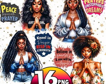 16 Praying Black girl clipart, Christian Faith African, Jesus Faithfully, afrogirls clipart, Praying girl clipart, black girl clipart