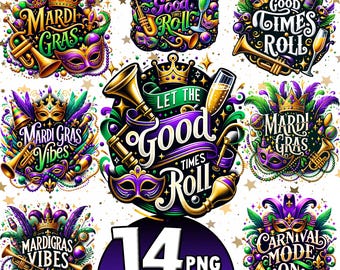14+ Mardi Gras Png Bundle, Mardi Gras Cocktail, Western Mardi Gras Png, Louisiana Carnival Png, fattuesday, new orlean saints, digital files