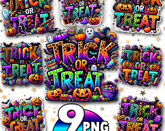 Halloween trick-or-treat png, funny halloweeners png, Spooki season png, halloween design for kids png, happy halloween png,retro halloweene