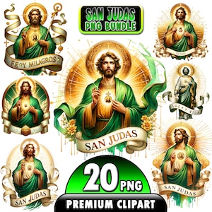 Clipart St. Jude Thaddeus Set 20 - San Judas Tadeo PNG Sublimation bundle