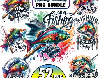 Watercolor Fishing Clipart, Fishing Clipart Bundle, Fishing 52 PNG Clip Art Fishing theme Watercolor Fishing, Commercial Use