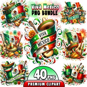 Viva México Bundle – Mexican Independence Day Sublimation Clipart | Mariachi Band, Mexican Flag & mexico fiesta png