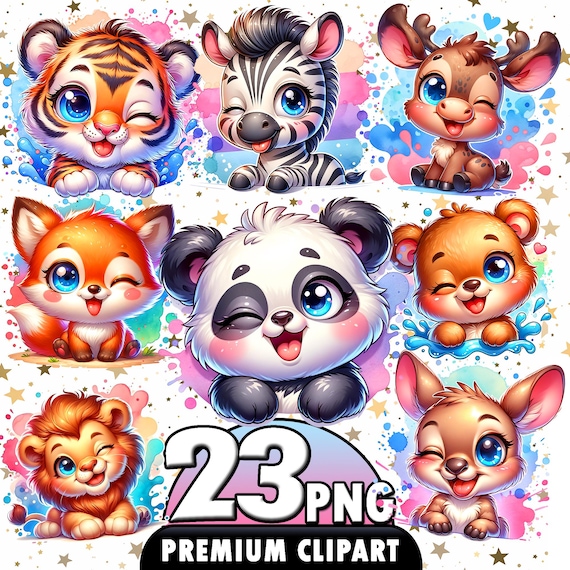 23 watercolor Funny Cute Animal Peeking clipart bundle,Funny animal bundle,Cute Animal Clipart,cartoon animals png bundle,Nursery Print PNGs