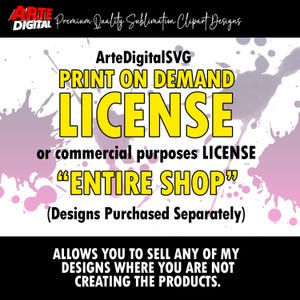 Print on demand license | This license sell my designs with dropship printing or print shops | commercial license entire shop