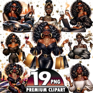 19 PNG Black girl clipart bundle, fashionable girl graphics,afrogirls clipart,denim girls clipart,beautiful girl clipart,black girl graphics