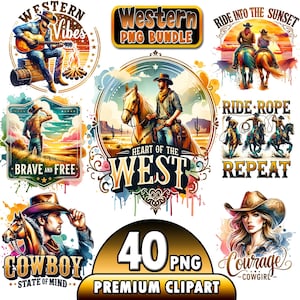 Cowboy Bundle PNG, Western PNG Bundle, Cowboy Sublimation Designs, Cowgirl PNG, Western Sublimation, Png Cliparts, Western Sublimation Png