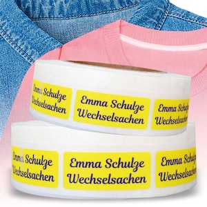 Kiwistar Namensaufkleber zum Aufbügeln - personalisierte Namensschilder für Kinder & Schule - 5x2 cm - waschmaschinenfest Bügeletiketten 16