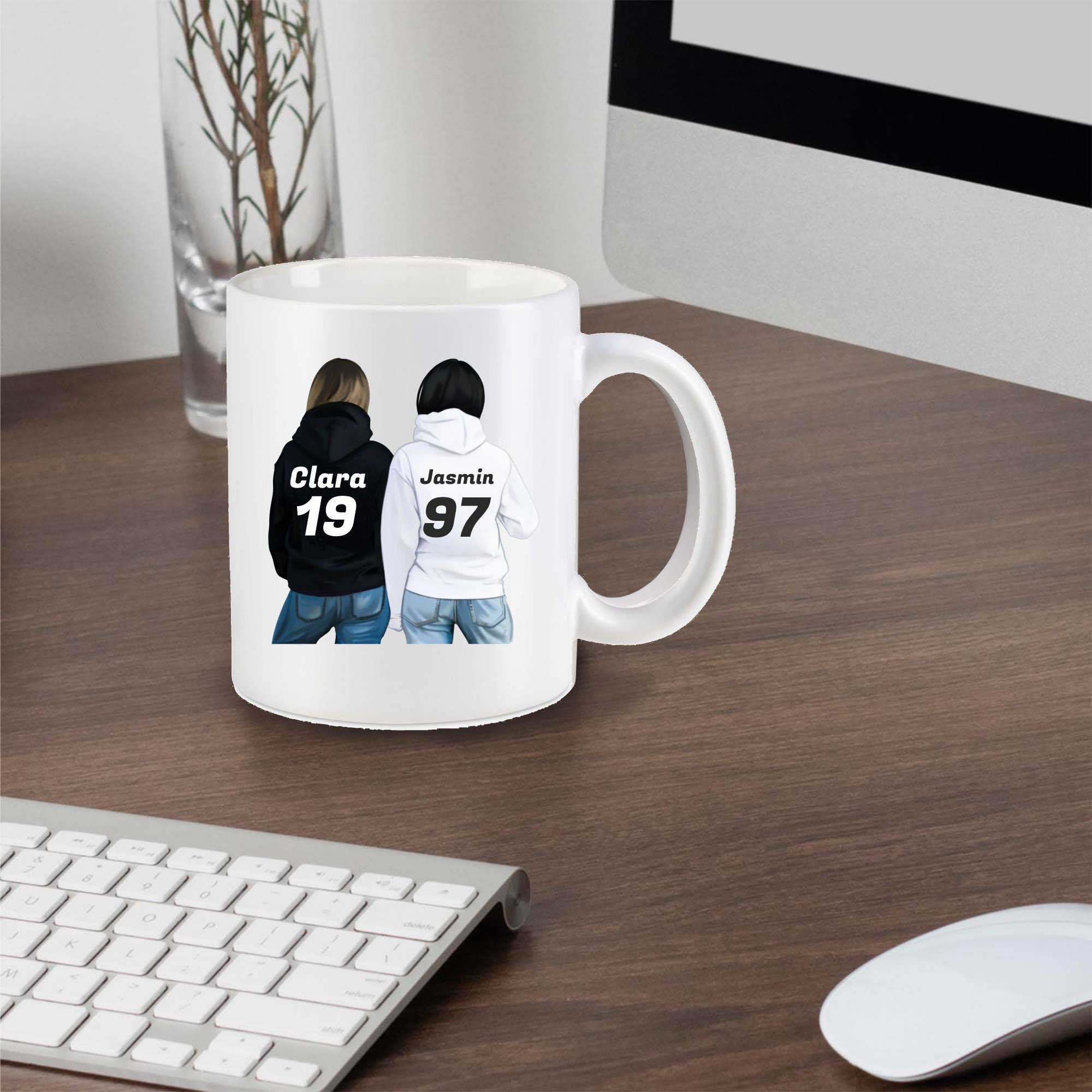 Kiwistar Personalisierte Tasse – Weiß Mit Eigenem Text & Namen | 330 Ml, Spülmaschinenfest | Geschenk Für Beste Freunde & Familie