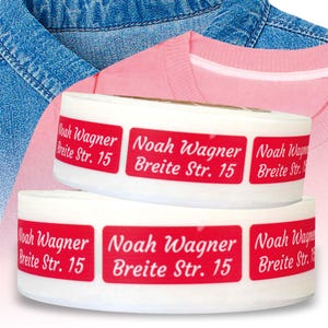 Kiwistar Namensaufkleber zum Aufbügeln - personalisierte Namensschilder für Kinder & Schule - 5x3 cm - waschmaschinenfest Bügeletiketten 17