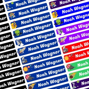 Namensaufkleber Set - Kosmos - Hunde- mit Wunschtext Name personalisiert Namensetiketten Jugendliche Firma Schule KITA N8-7
