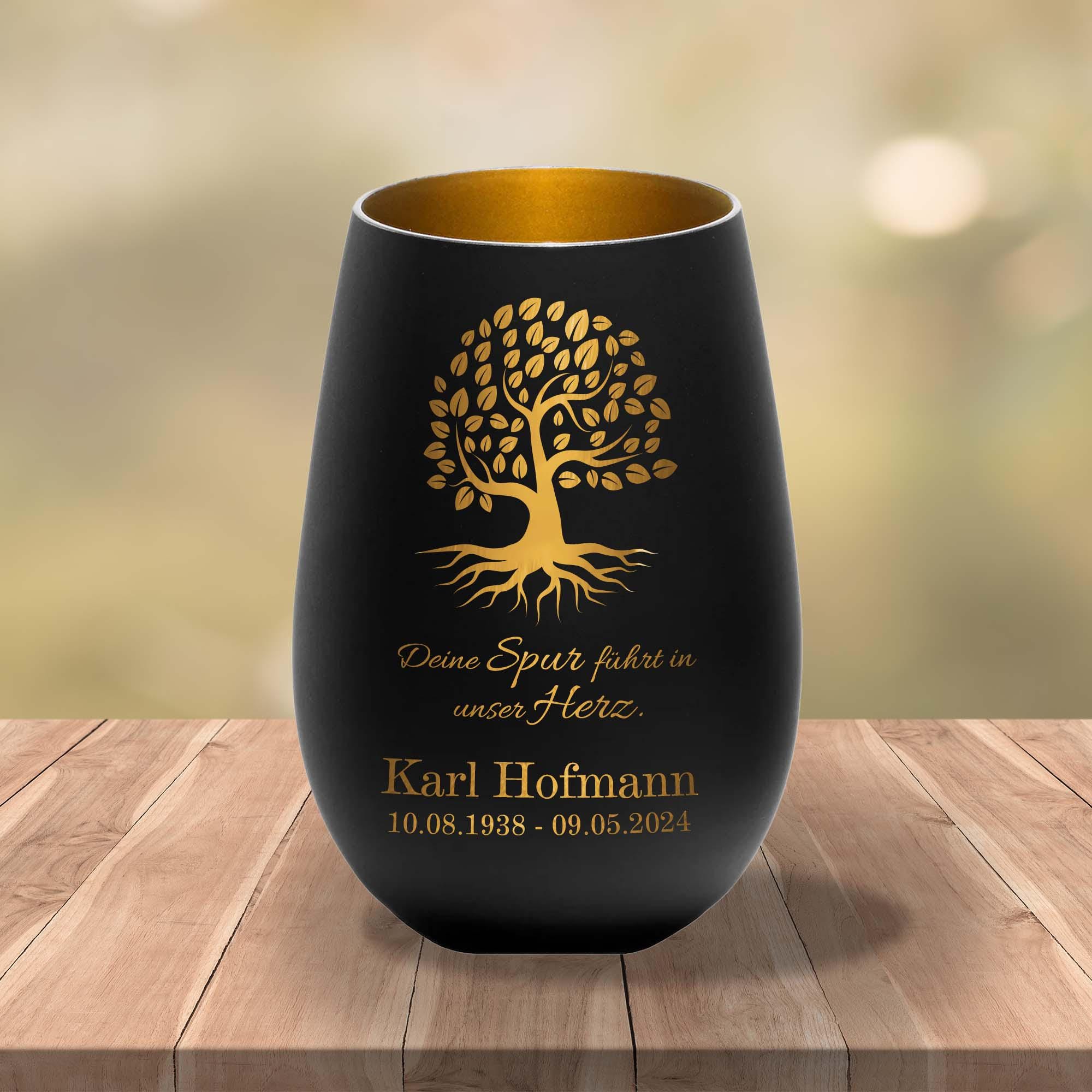 MetALUm Trauerkarte 'Baum Im Nebel' - Doppelkarte 17x11,5 Cm Mit Umschlag, Ohne Innentext