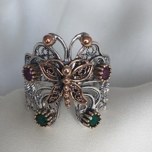Butterfly silver ring- perfect Christmas ring