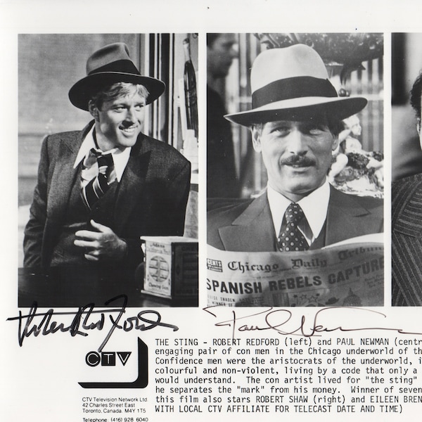 Robert Redford Y Paul Newman foto autografiada "The Sting"