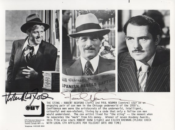 ロバート・レッドフォードとポール・ニューマンのサイン入り写真