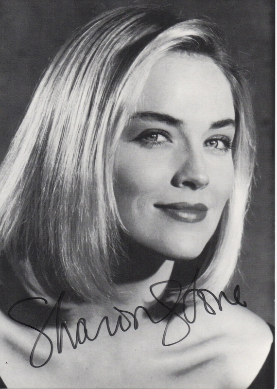 シャロン・ストーン sharon stone 直筆サイン　色紙 シャロン・ストーンのサイン入り写真 - Etsy 日本