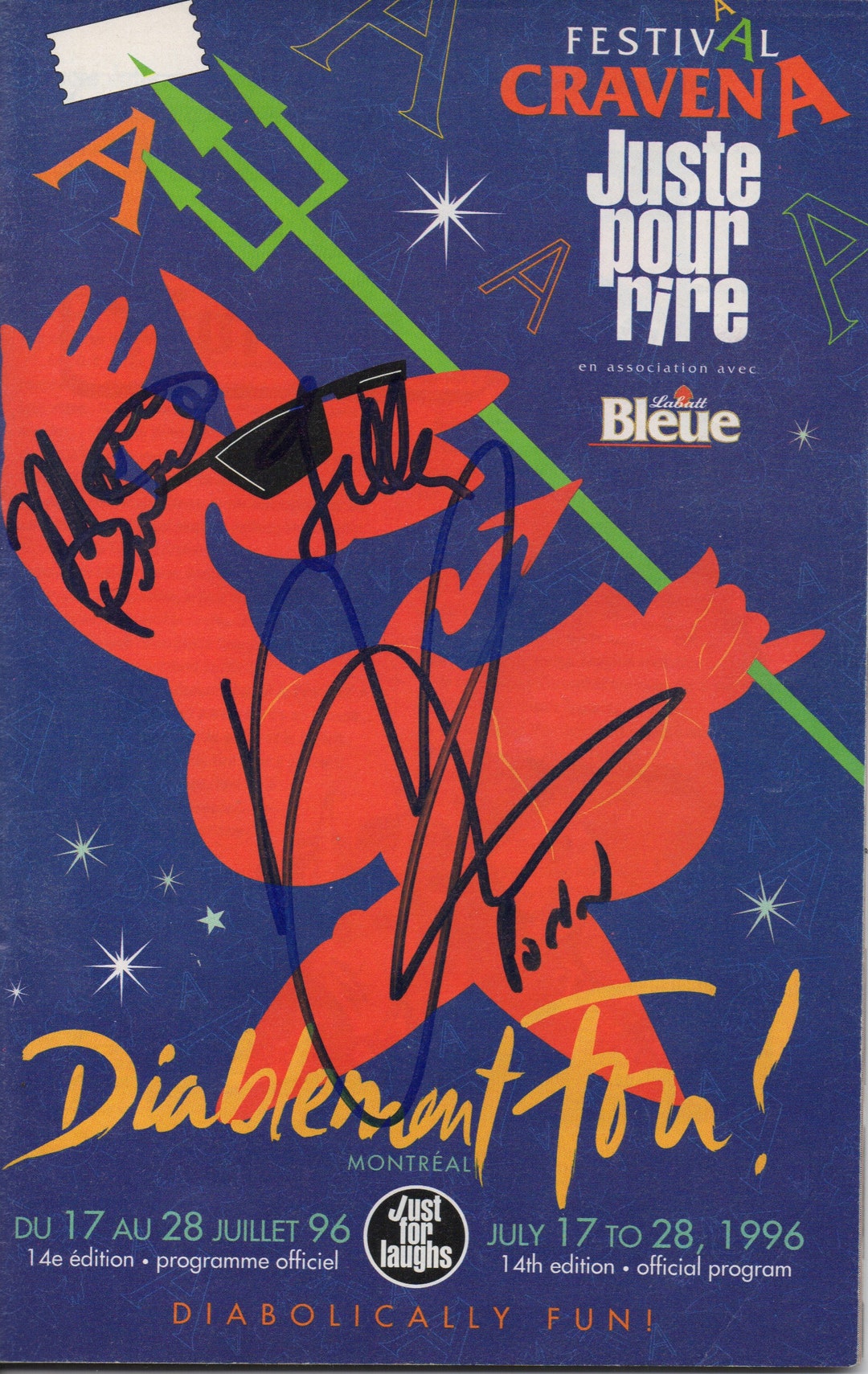 Just for Laughs Vintage! Signed Program, Autographed by 23
