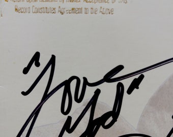 Prince signed album cover. HUGE clear autograph. AND Prince Gold record (awarded to producer Benny Medina)